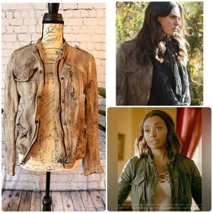 Free People Rumpled Leather Jacket Hayley Marshall